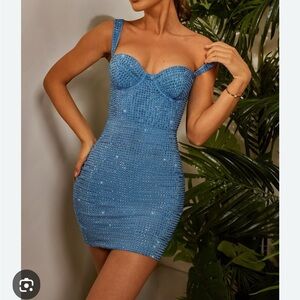 Oh Polly Blue Mini Dress. Worn ONCE. Beautiful, classy and fits true to size.
